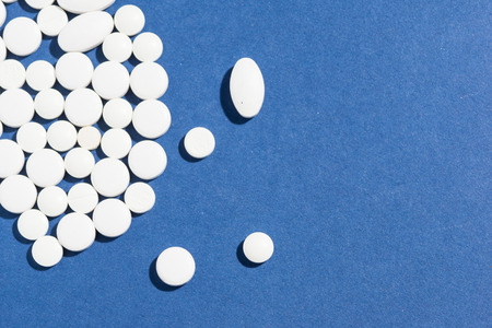 Multiple pills depicting medical treatment or pahrmaceutical industry. High resolution image.の写真素材