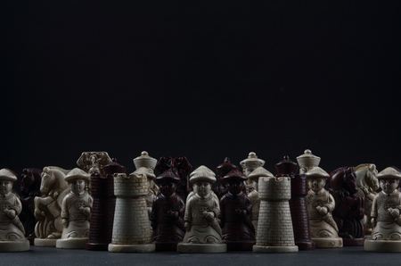 Asian chess pieces. High Resolution image concept.の写真素材