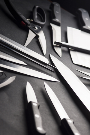 Silverware and knives. High resolution image for cooking industry.の写真素材