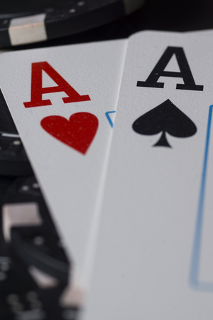 Poker chips and cards. High resolution image for gambling industry.の写真素材