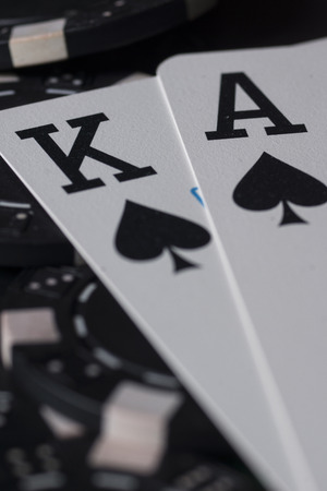 Poker chips and cards. High resolution image for gambling industry.の写真素材