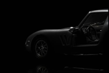 Silver Ferrari 250 GTO on black background. High resolution image for automotive industry.のeditorial素材