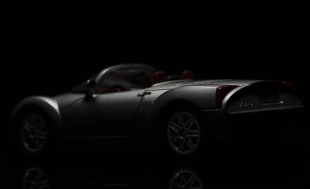 Silver Plymoth Pronto Spyder on black background. High resolution image for automotive industry.のeditorial素材