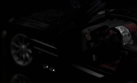 Black SLR McLaren on black background. High resolution image for automotive industry.のeditorial素材