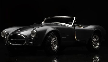 Shelby Cobra 427 on black background. High resolution image for automotive industry.のeditorial素材
