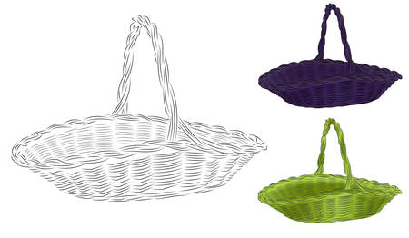 Wicker basketのイラスト素材
