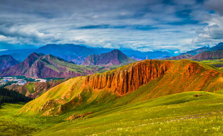 Landscape scenery view of Zhuo'er mountainの写真素材
