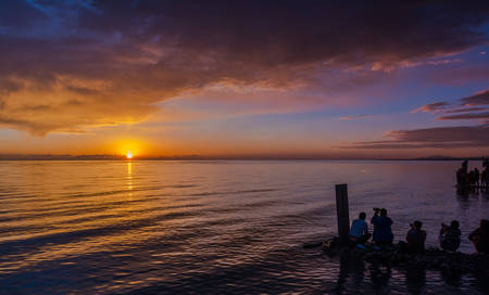 Qinghai Lake sunriseの写真素材