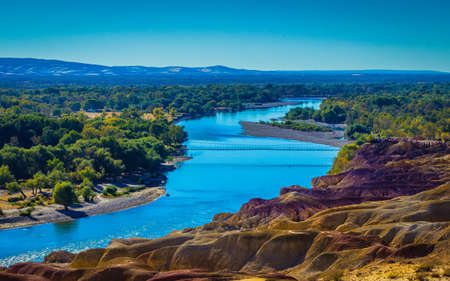 Landscape scenery view of Wucai Beach in Xinjiang, Chinaの写真素材