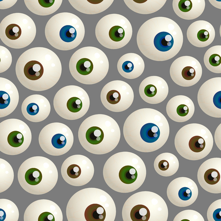 seamless pattern for Halloween with eyeballsのイラスト素材