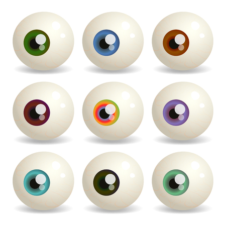 Vector set of eyeballs with iris different colors.のイラスト素材