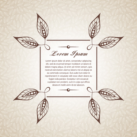 Template for short text, greeting cards, invitations, menus, labels. Graphic design pages on seamless pattern.のイラスト素材