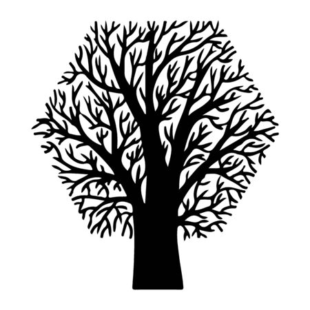 Tree in the form of simple geometric shapeのイラスト素材