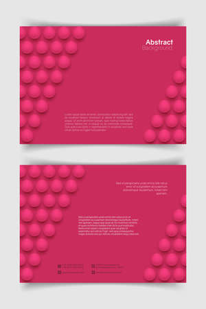 Abstract a4 circle background. 3D spheres. Horizontal minimalistic banner template. Vector illustration with mesh gradients.のイラスト素材