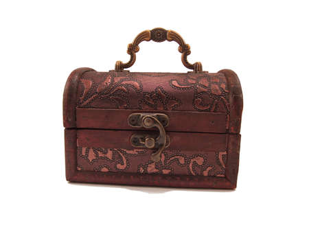 Wooden casket in the form of a chestの写真素材