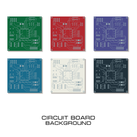 Set of circuit board PCB backgroundのイラスト素材