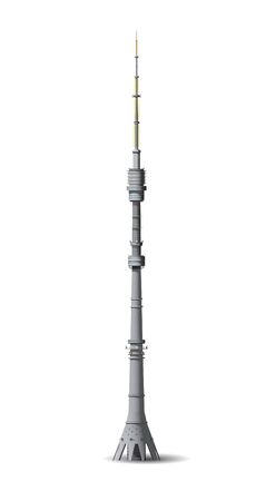 Vector Ostankino television tower in Moscow Russiaのイラスト素材