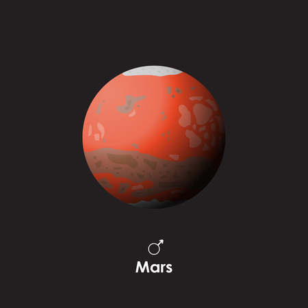 Vector Mars on background with symbolのイラスト素材