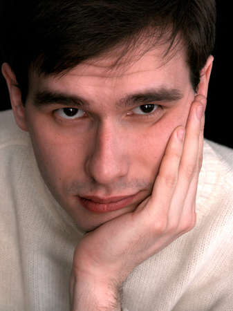 Thoughtful man full face
