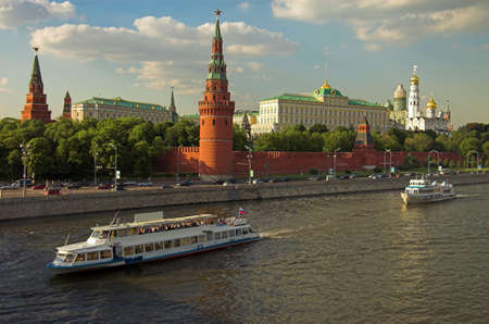 Moscow Kremlin wall, Moscow river, Russia