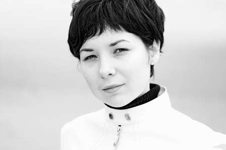 Spring girl, low keyの写真素材