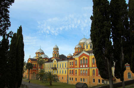 Christian monastery New Athos in Abkhaziaの写真素材
