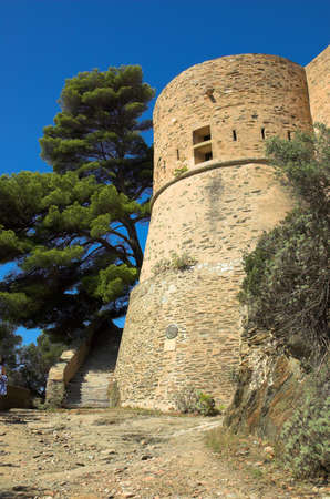 Castle with stair in the forest, Franceの写真素材