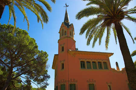 View of Gaudi's house in Park Guell - Barcelonaの写真素材