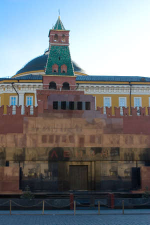 Kremlin and Lenin's mausoleum on Red square in Moscow Russiaの写真素材
