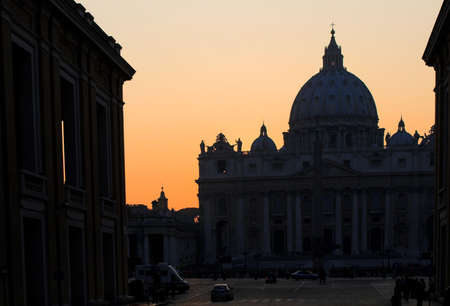 Saint Peter's Basilica in Vatican City, twilight viewのeditorial素材