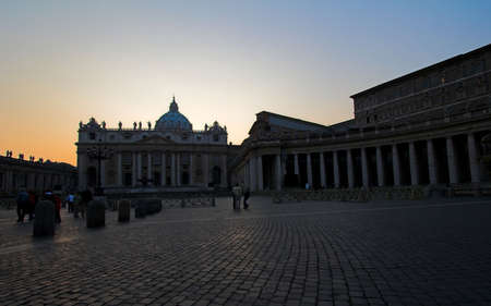 Saint Peter's Square, or Saint Peter's Piazza in Vatican Cityの写真素材