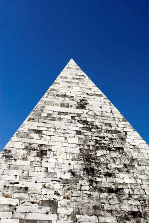 Pyramid of Cestius is Egyptian style pyramid in Rome, Italyの写真素材
