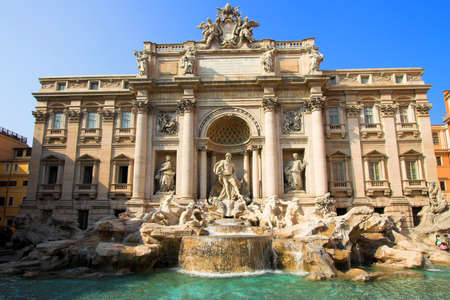 Trevi fountain is most ambitious  the Baroque fountains of Rome, Italyの写真素材