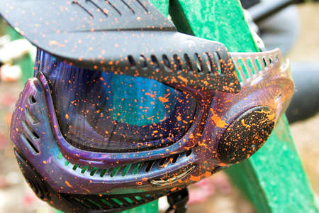 Paintball sport protection mask close-upの写真素材
