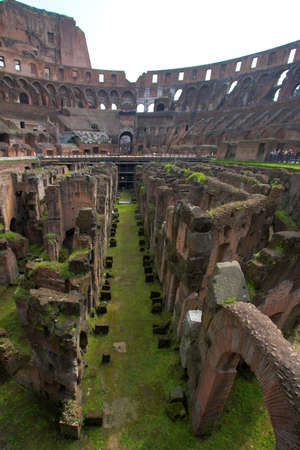 inside of famous Colosseum or Coliseum in Rome (Flavian Amphitheatre), Italyの写真素材