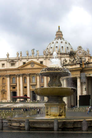 Fountain  in Saint Peter's Square,  in Vatican City, Italy の写真素材