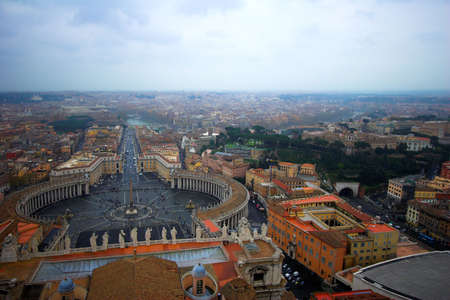 Saint Peter's Square, or Saint Peter's Piazza in Rome ,Italyの写真素材