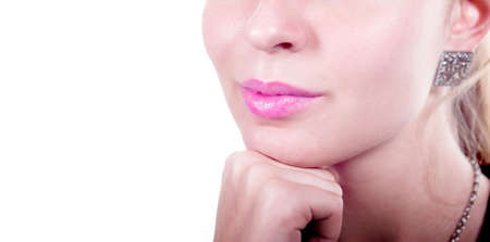 close-up foto,lips of beautiful girlの写真素材