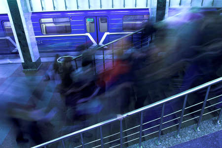 dismount people on the stairs in Moscow metro