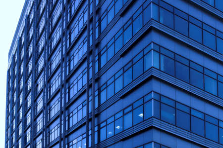 Futuristic business center construction close-up
