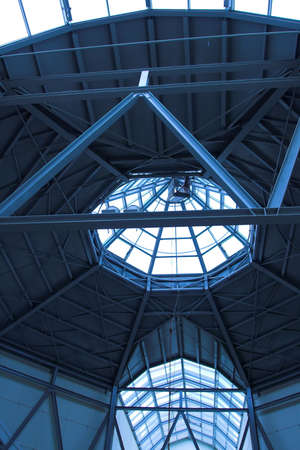 Blue ceiling inside modern office