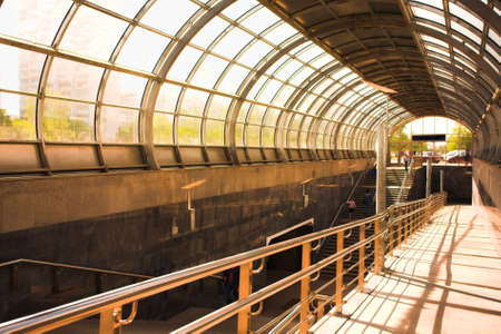 Pepople mooving in arch interior, Moscowの写真素材