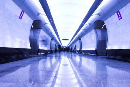 modern subway station Megdunarodnaya. moscow. russia.の写真素材