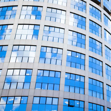 blue building abstract detail blocksの写真素材