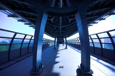 Blue subway hall platformの写真素材