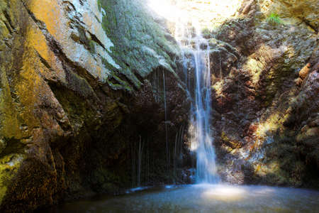 Big waterfall in mountains of troodos,  Cyprusの写真素材