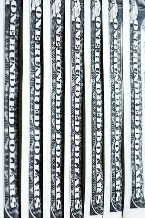 One hundred dollar banknotes cropの写真素材