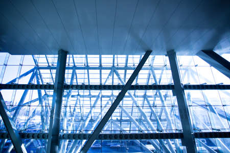 Futuristic business center window construction close-upの写真素材