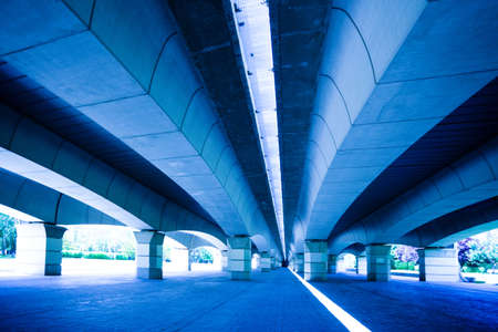 Under the bridge in the gardens instead of cutoff, Valencia, Spainの写真素材