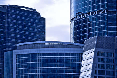 Modern skyscrapers business centre, square composition